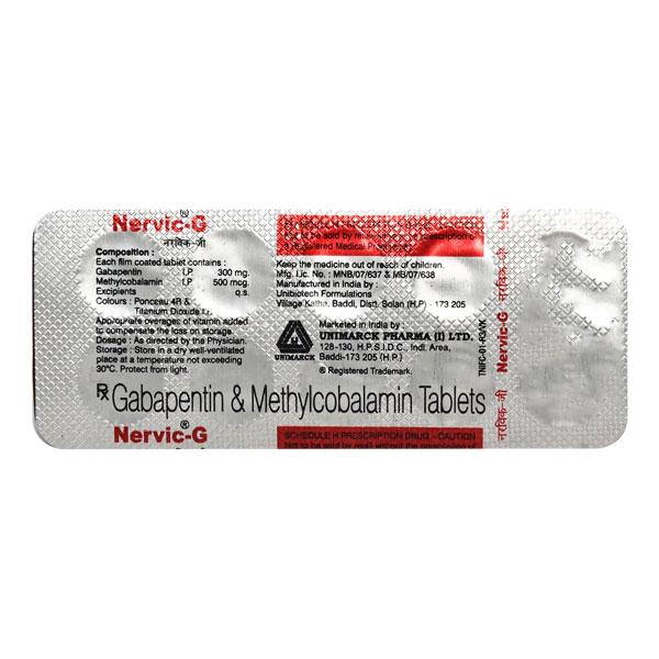 NERVIC G Tablet 10's - Neuropathic Pain-Dru