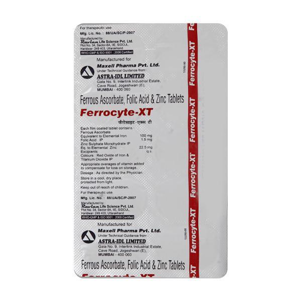 Ferrocyte XT Tablet 10'S - Iron Supplement/Anaemia-Vma