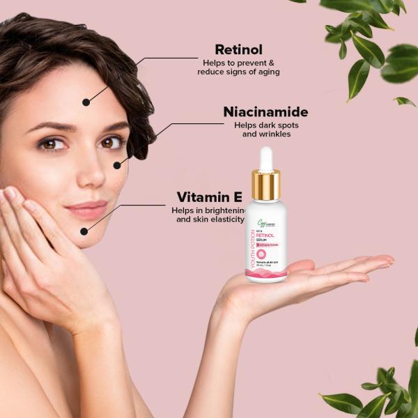 CGG Cosmetics Retinol 2.5%- Hyaluronic Acid- Niacinamide & Aloe Vera Facial Serum - Wrinkle Serum 30 ml - Face Serum