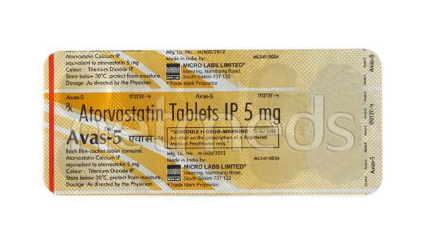 Avas 5mg Tablet 10'S - High Cholesterol-Dys