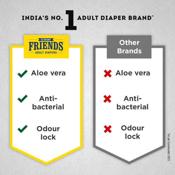 Friends Adult Diapers - Economy (L) 10's - Adult Diapers & Pads