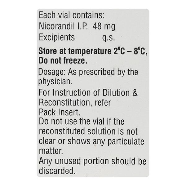 Nicostar 48mg Injection 1'S - Angina