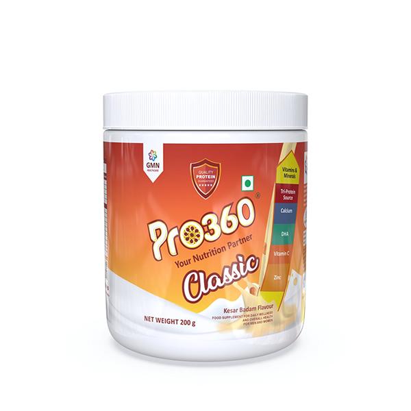 Netmeds | Pro360 Classic Nutritional Powder - Kesar Badam Flavour 200 gm