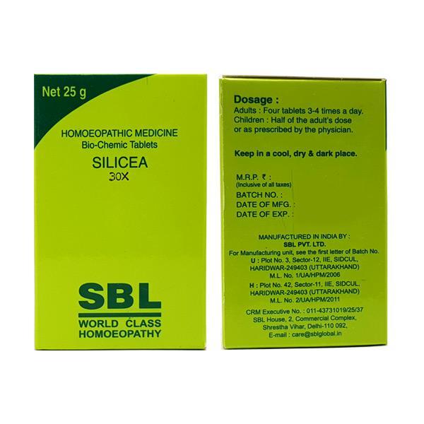 SBL Silicea 30X Tablet 25 gm - Triturations (Homeo Tablets)