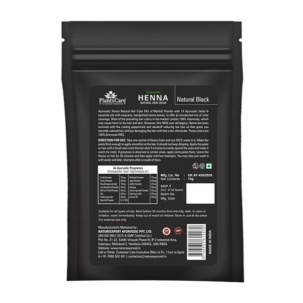 Plantscare Henna Natural Hair Colour - Natural Black 240 gm - Henna