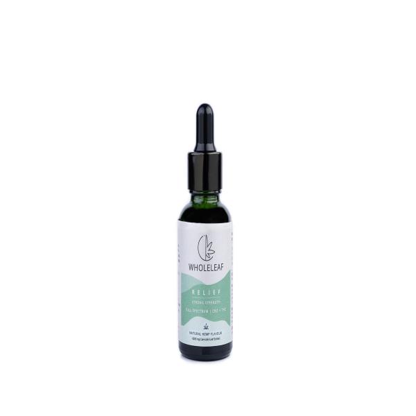 Wholeleaf Relief Strong Strength (CBD) Oil - Natural Hemp Flavour 30 ml - Pain Relief (Ayush)