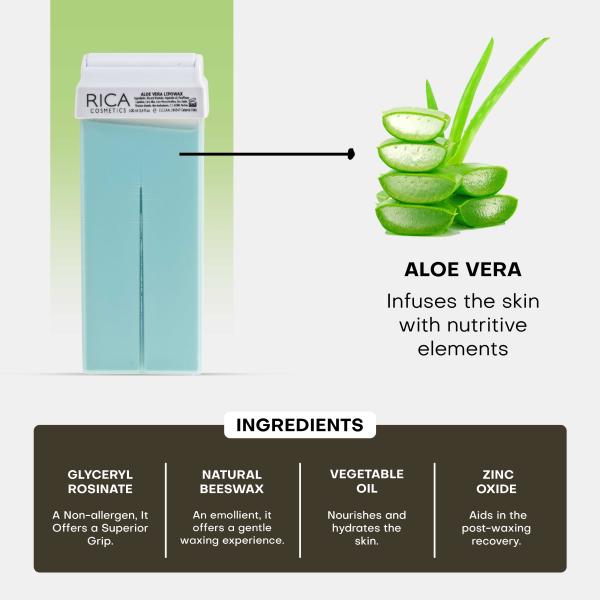 Rica Lipowax Roll-On Wax - Aloe Vera 100 ml - Shaving & Hair Removal
