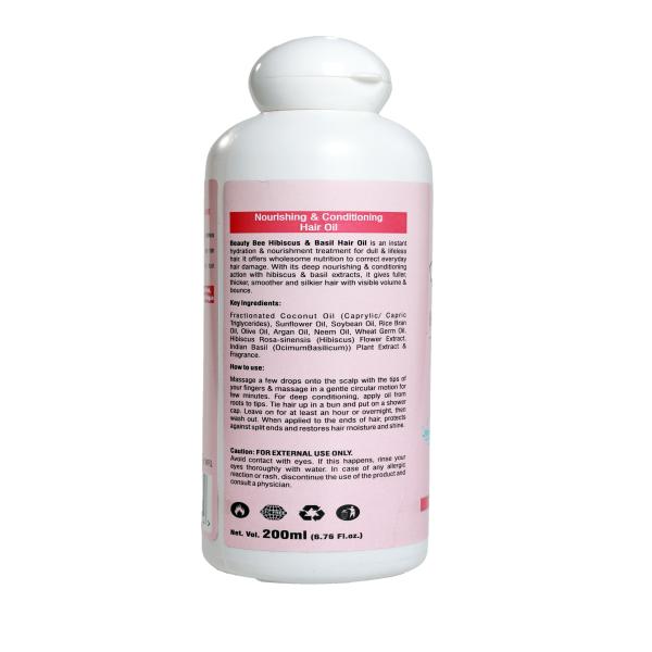 Beauty Bee Hair Oil - Hibiscus and Basil 200 ml - Hair Oils