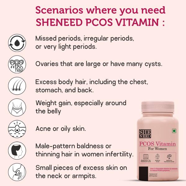 Sheneed PCOS Vitamin Capsule for Women 60's - Nutritional Supplements
