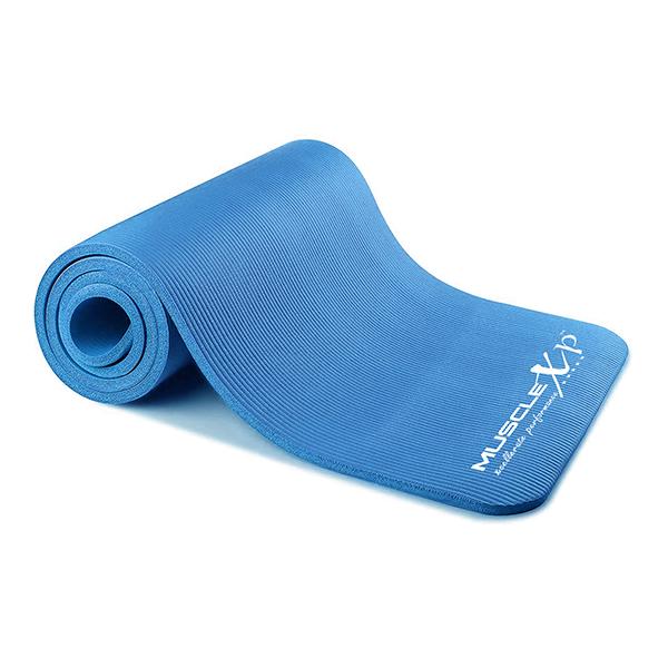 MuscleXP (10 mm) Thick NBR Material Yoga Mat - (Blue) 1's - Workout Essentials