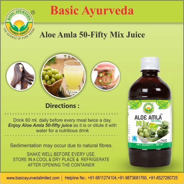 Basic Ayurveda Aloe Amla 50-Fifty Mix Juice 500 ml - Ayurvedic Juices