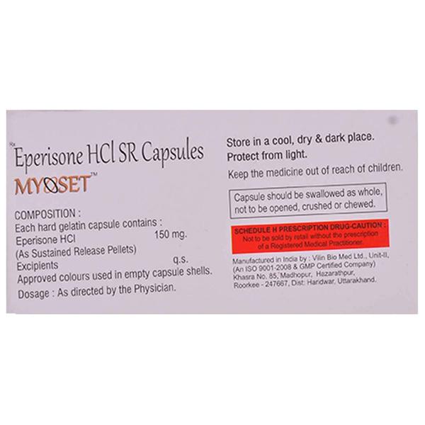 MYOSET Capsule 10's - Muscle Spasm-Ant