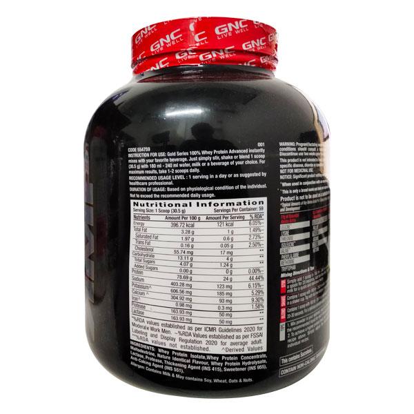 GNC AMP Gold Series 100% Whey Protein Advanced Powder - Vanilla Ice Cream 1.81 kg - Whey Proteins