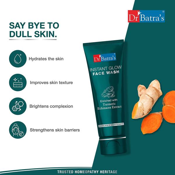 Dr Batra's Instant Glow Face Wash - Turmeric (Pack of 2 x 100 gm) - Face Washes