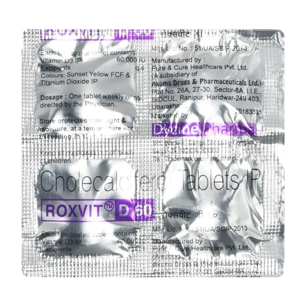 ROXVIT D 60k Tablet 4's - Supplements-Vit