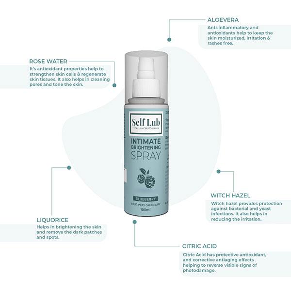 Self Lub Intimate Brightening Spray - Blueberry 100 ml - Intimate Care