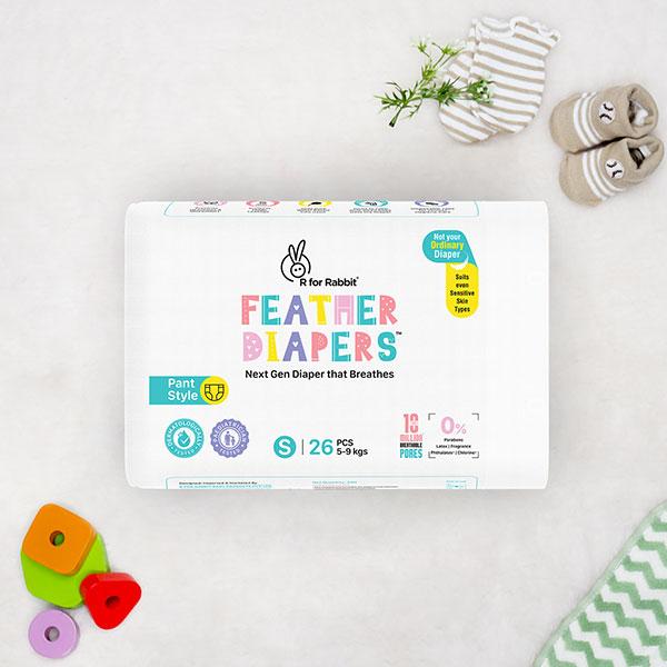 R for Rabbit Feather Baby Diaper Pant (S) 26's - Diapers & Wipes