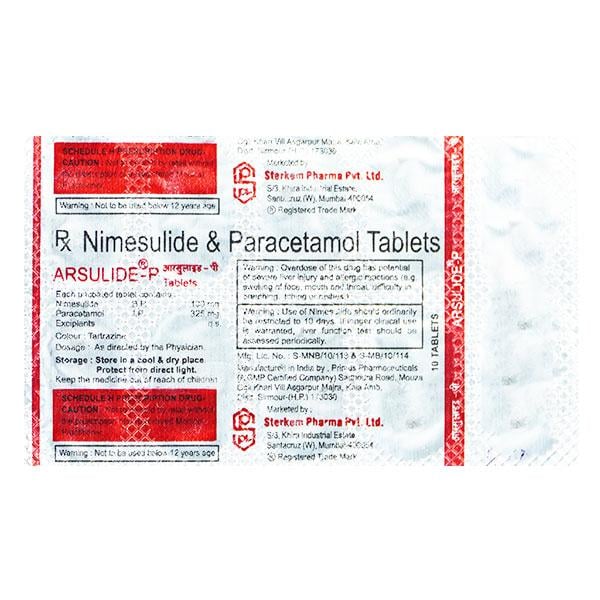 Arsulide P Tablet 10'S - Pain relief-Nsa