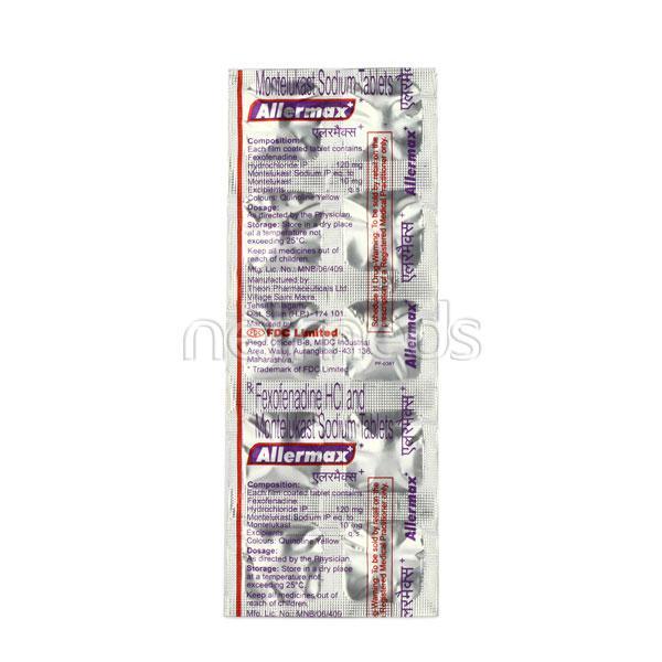 Allermax Plus Tablet 10'S - Allergies-Ant