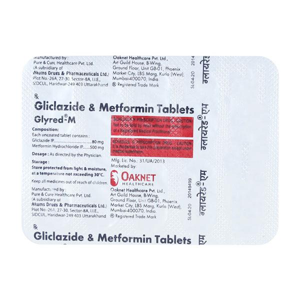 Glyred M Tablet 10'S - Diabetes-Ant