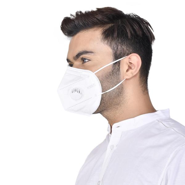 KN95 Face Mask With One Valve (Adult Free Size) - White (Pack of 1) - Face Mask