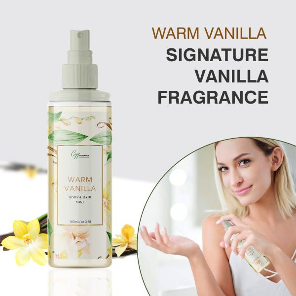 CGG Cosmetics Body & Hair Mist Warm Vanilla (Pack of 2 x 100 ml) 200 ml - Lotions & Creams