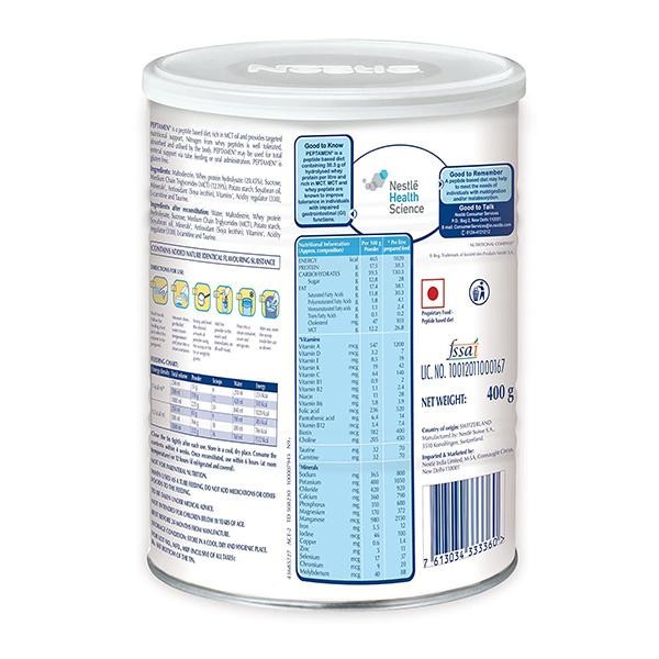 Nestle Peptamen Junior Peptide Based Diet Powder - Vanilla Flavour 400 gm (Tin) - Kids Nutrition
