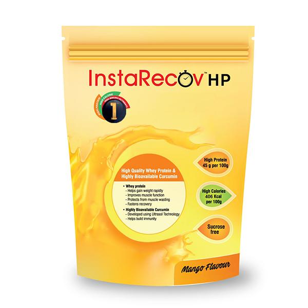 InstaRecov HP Whey protein Powder - Mango Flavour 400 gm - Health Drink