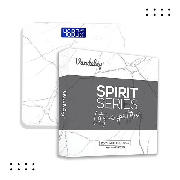 Vandelay Spirit Series Body Weighing Scale - White Marble - Weighing Scale