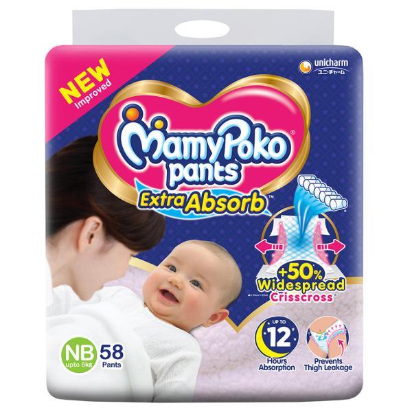 Netmeds | MamyPoko Pants Extra Absorb (New Born) 58's