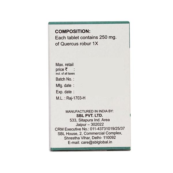 SBL Quercus Robur 1X Tablet 25 gm - Triturations (Homeo Tablets)