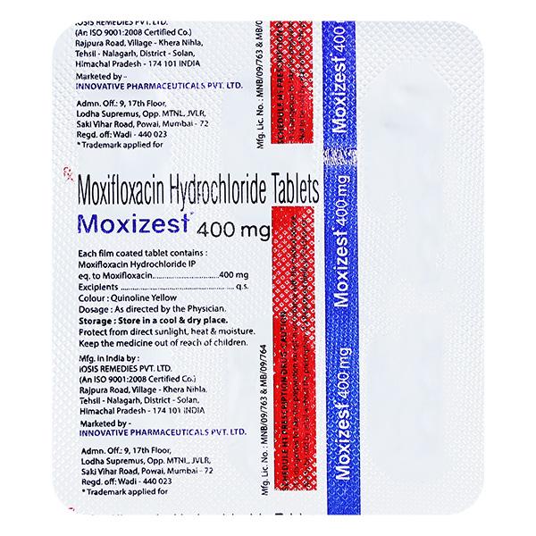 MOXIZEST 400mg Tablet 5's - Bacterial Infections-Qui