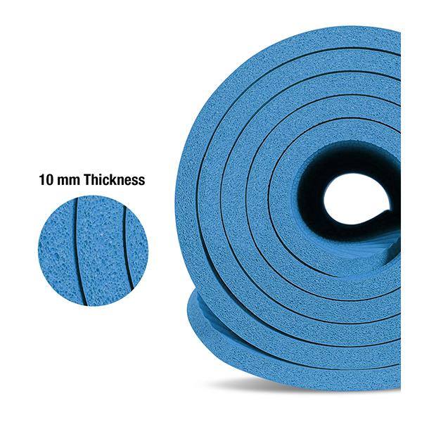MuscleXP (10 mm) Thick NBR Material Yoga Mat - (Blue) 1's - Workout Essentials