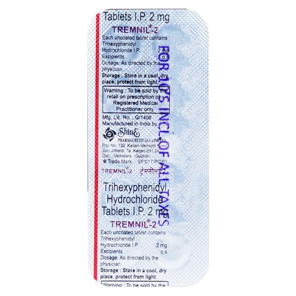 Tremnil 2mg Tablet 10'S - Parkinsonism-Apd