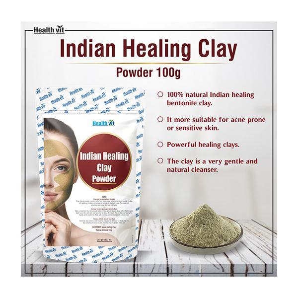 HealthVit Indian Healing Clay Powder 250 gm - Skin-Treatment