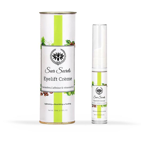 Netmeds | Seer Secrets Cucumber, Caffeine, And Vitamin B3 Eyelift Cream 10 ml