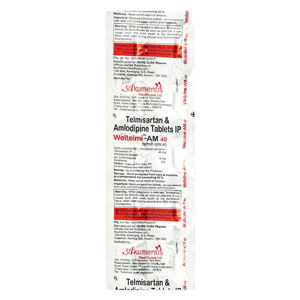 Weltelmi AM 40mg Tablet 10'S - Hypertension-Ang