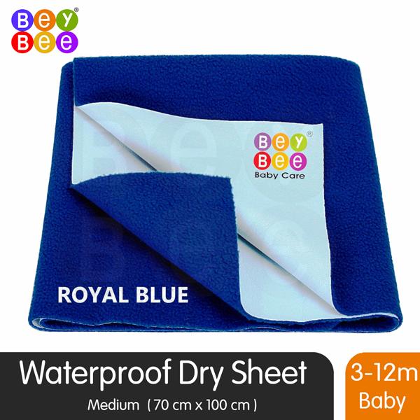 Netmeds | BeyBee Baby Care Waterproof Bed Protector Sheet - Royal Blue (M) 2's