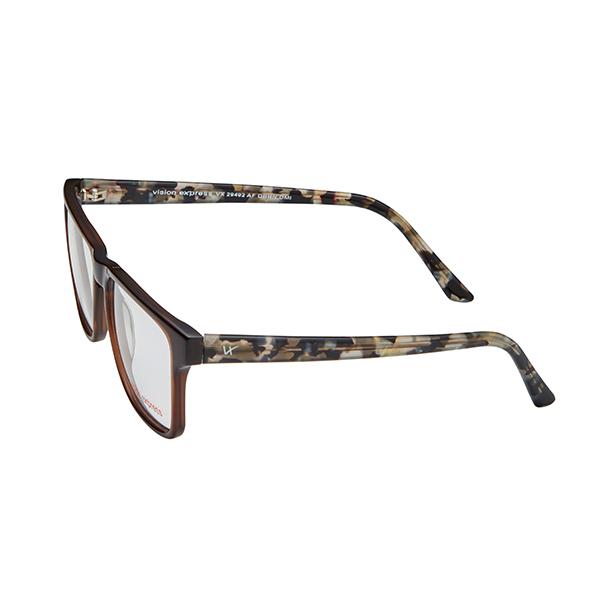 Vision Express 29492 Brown Rectangle Eyeglasses (Including Anti-Reflective Coating Lens) 1's - Wearables Eye Glasses