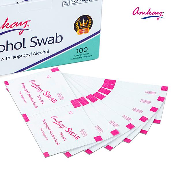 Amkay Alcohol Swab 100's - Cotton Wool & Swabs