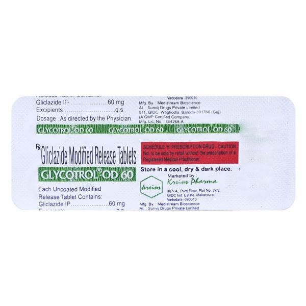 GLYCOTROL OD 60 Tablet 10's - Diabetes-Ant