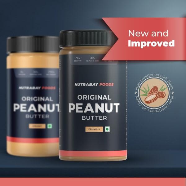 Nutrabay Foods Original Peanut Butter - Crunchy 750 gm - Weight Loss
