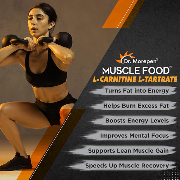 Dr. Morepen Muscle Food L Carnitine L Tartrate 1000 mg Veg Capsule 60's - Workout Essentials
