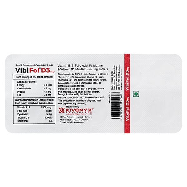 VIBIFOL D3 MD Tablet 10's - Supplements-Vam