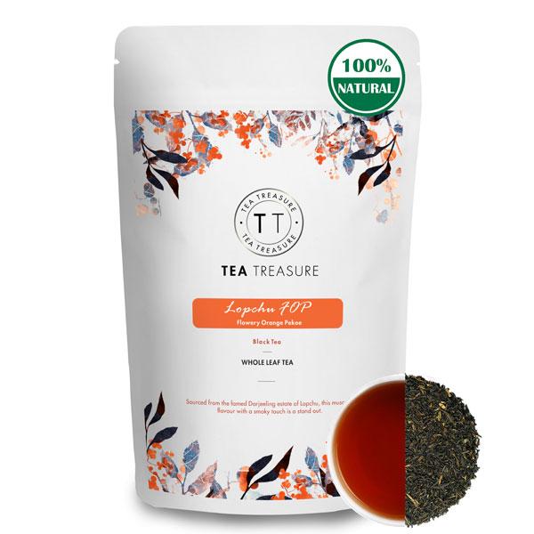 Tea Treasure Black Tea Leaves - Lopchu Flowery Orange Pekoe 50 gm (Pouch) - Teas
