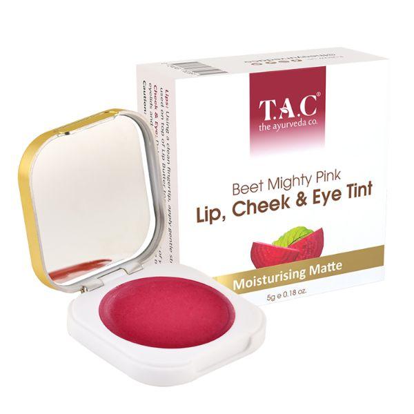 Netmeds | TAC The Ayurveda Co. Lip Cheek & Eye Tint - Beet Mighty Pink 5 gm