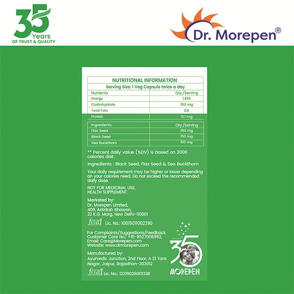 Dr. Morepen Veg-Omega 500 mg Capsule 60's - Omega Fish Oil Fatty Acids