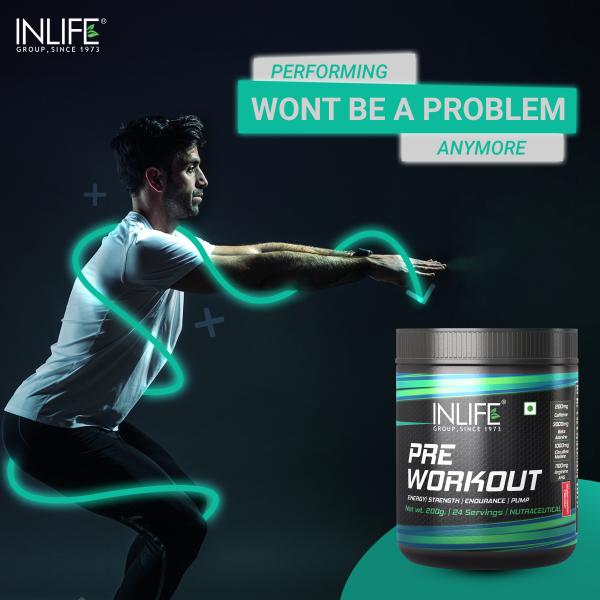 Inlife Pre Workout Powder - Watermelon Flavour 200 g - Workout Essentials