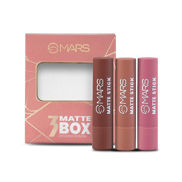 Netmeds | Mars Matte Lipsticks Box - 05 Blushed Nudes 3.2gm each 3's