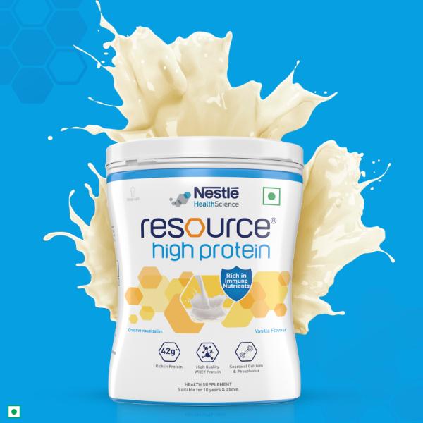 Nestle Resource High Protein Powder - Chocolate Flavour 200 gm (Refill Pack) - Protein Drink